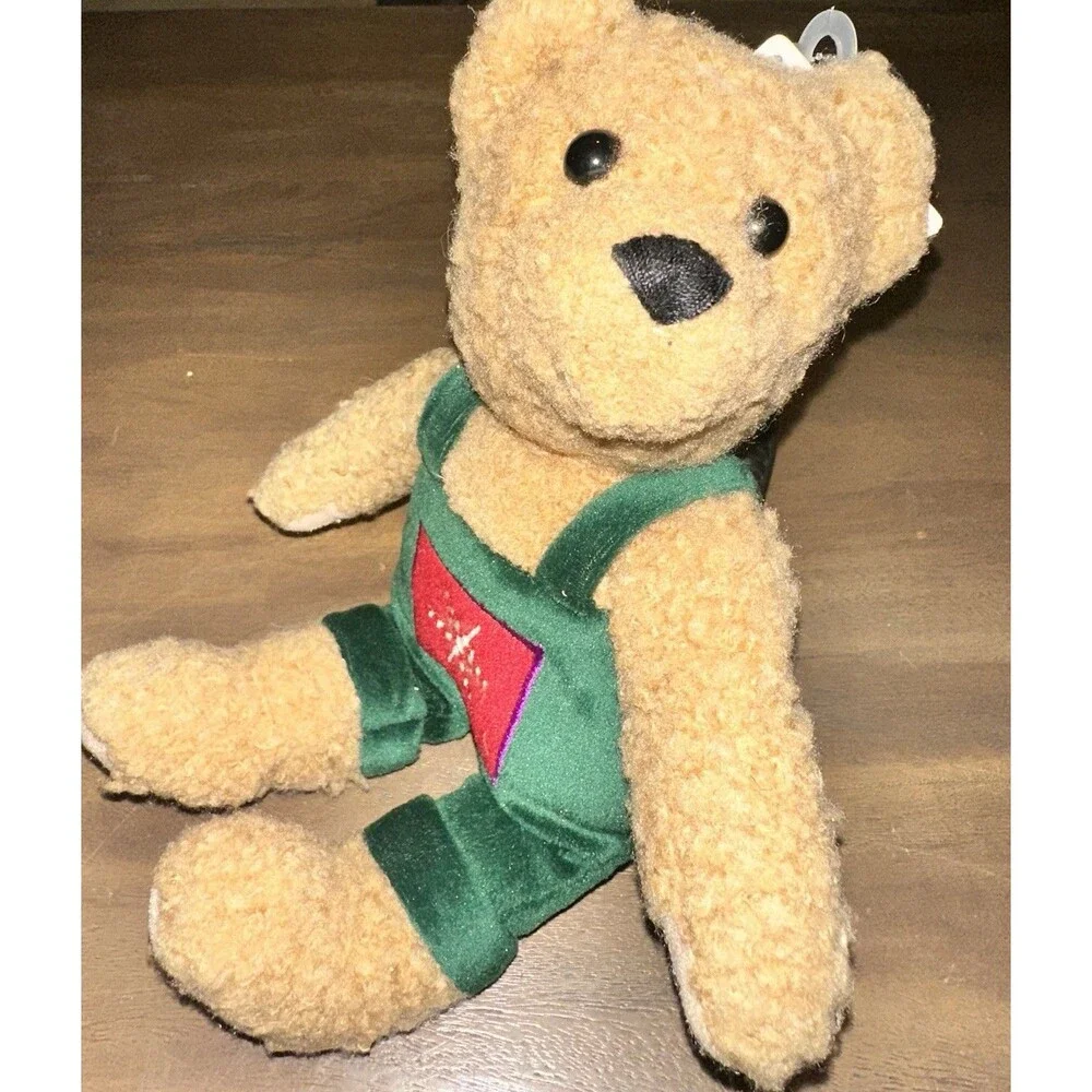 Vintage Hallmark Kiss Kiss Mistletoe Bear Teddy bear & Snowflake W/ Tag